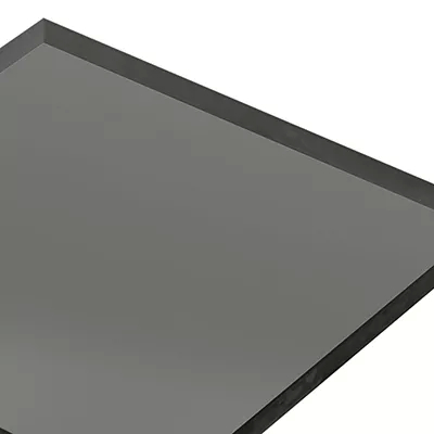 A grey, translucent glass panel, featuring Koket's Smoked Mirror finish.