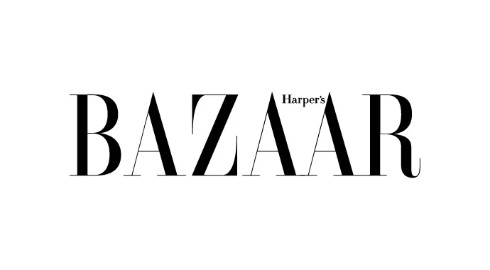 The black Harper's Bazaar logo is displayed on a white background.