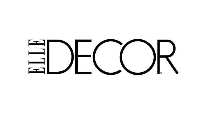 The black and white logo for Elle Decor magazine is displayed on a white background.