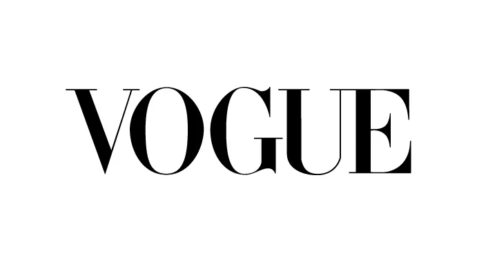 The black Vogue logo is displayed on a white background.