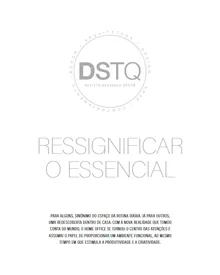 Destaque Decor press clipping cover with the title Ressignificar o Essencial, in a minimalist, light gray design.