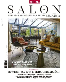 Salon magazine cover displaying a sunlit living room with a sofa, chair, and coffee table.
