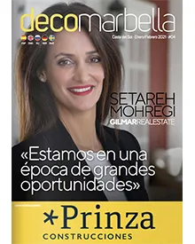 Decomarbella magazine cover featuring Setareh Mohregi of Gilmar Real Estate, with the headline great opportunities.