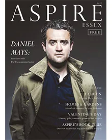 Press clipping: Aspire Essex magazine cover featuring Daniel Mays, an interview with the BAFTA-nominated actor.