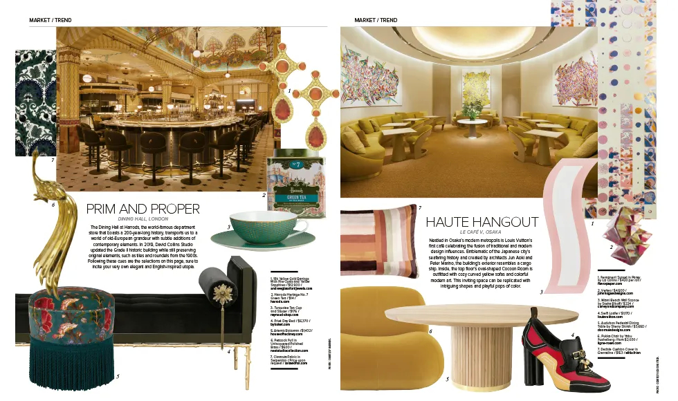 Luxe Magazine press clipping featuring "Prim and Proper" and "Haute Hangout," with Koket's Privê Daybed.