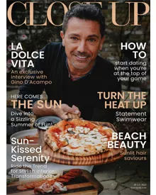 Close Up magazine cover, June 2023, featuring Gino D'Acampo with a pizza.