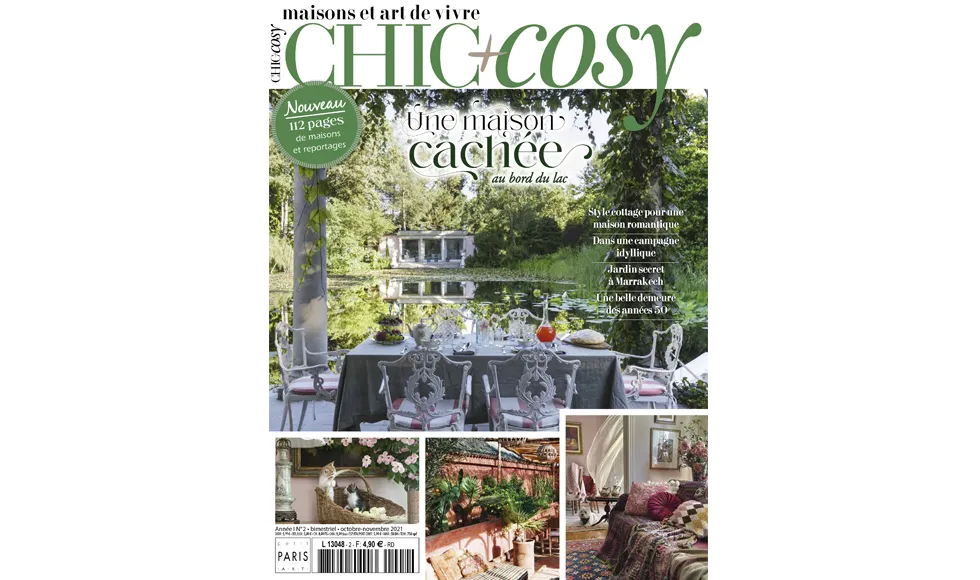 Close-up of a Chic+Cosy magazine cover, featuring the title prominently.