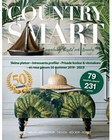 Cover of Countrysmart Sweden, January 2024, featuring a tropical-themed interior scene.