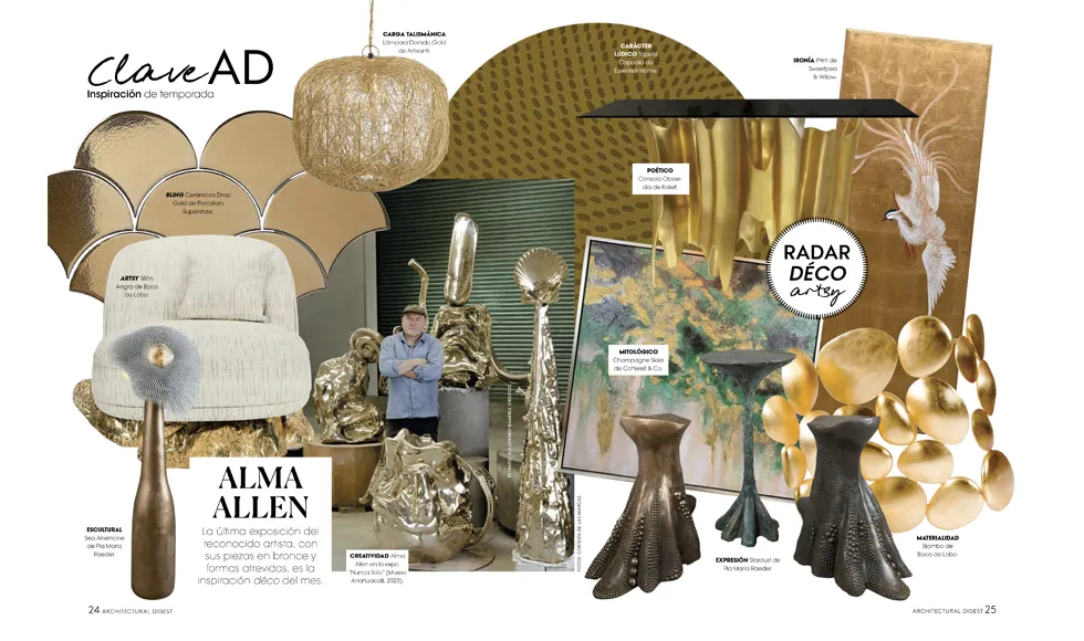 Architectural Digest Mexico article on KOKET, presenting high-end, fashionable furniture and decor items in beautifully designed rooms.
