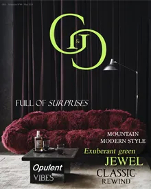 G&G Magazine spread highlighting KOKET's exquisite furniture designs, emphasizing sophisticated and glamorous pieces for contemporary living spaces.