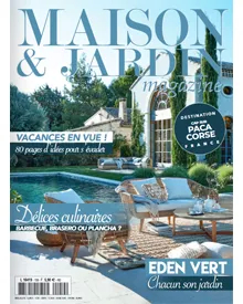 Cover of Maison et Jardin Magazine featuring KOKET furniture, showcasing elegant and luxurious home decor pieces in a stylish interior setting.