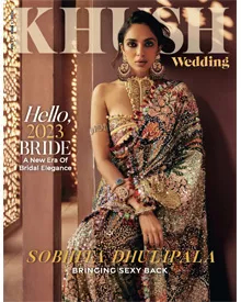 Cover of Khush Wedding Magazine, January 2023, featuring Sobhita Dhulipala in bridal attire.
