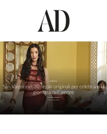 Press clipping: A black image representing the AD Italia February 2025 cover.