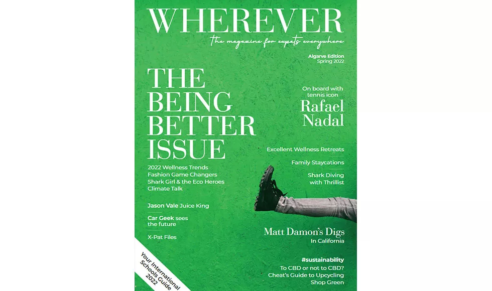 Wherever magazine cover, Spring 2022 "The Being Better Issue" featuring Rafael Nadal and Matt Damon.