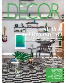 Art Concept Decor magazine cover featuring a modern living room with a black and white rug and green accents.