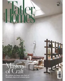 Press clipping: The cover of Tatler Homes magazine, featuring a minimalist living space with Masters of Craft.