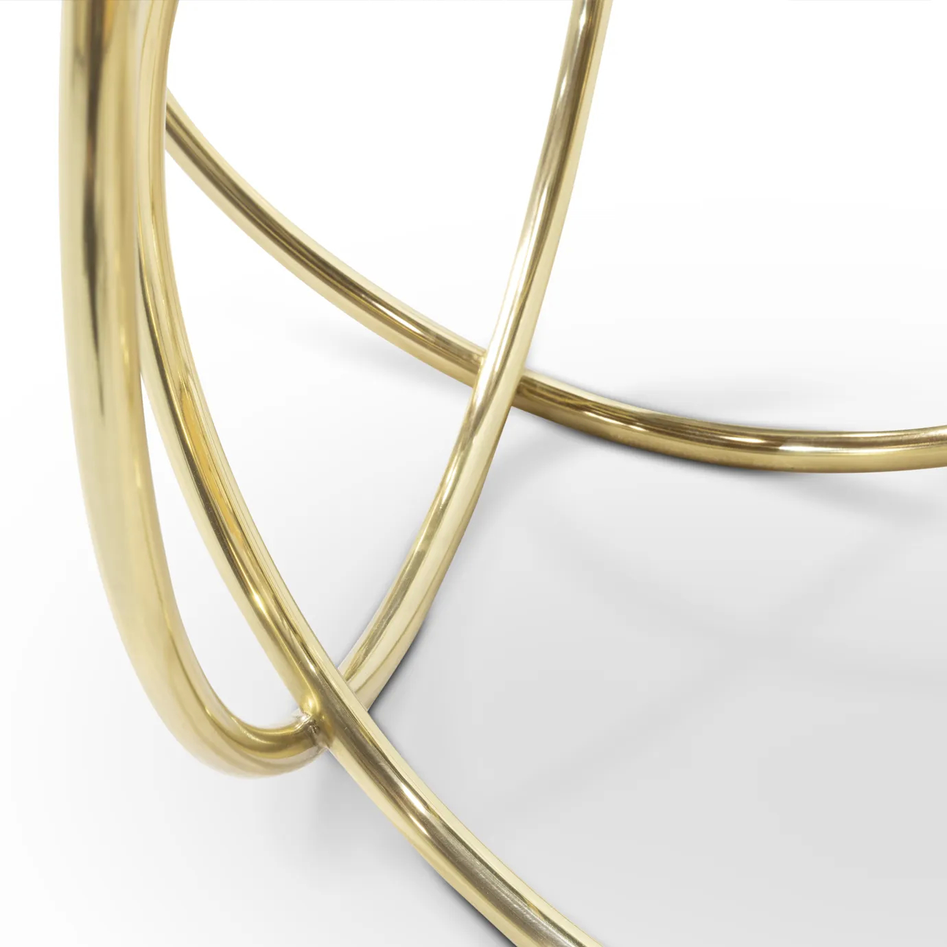Detail of the golden geometric base of the elegant Burlesque Console.