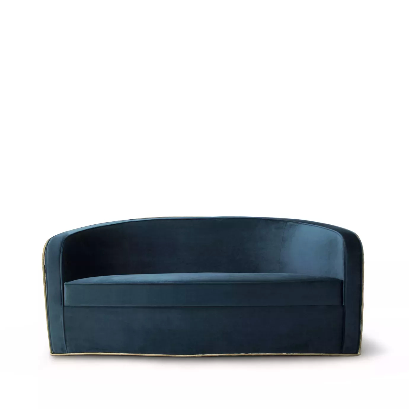 Inspired in nature, the Enchanted Sofa features an intricate aged brass structure that resembles branches, combining with an elegant dark green upholstery.