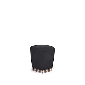 Elegant Mia Stool with geometric design, black velvet upholstery, and base with brass in different colors