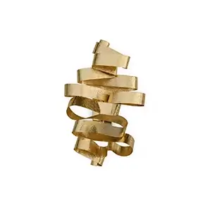 Elegant Chloe Sconce with a sculptural design of wavy ribbons in a textured golden tone.
