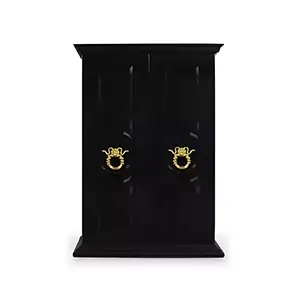 Luxury Parisian armoire in gold with black doors and sophisticated design