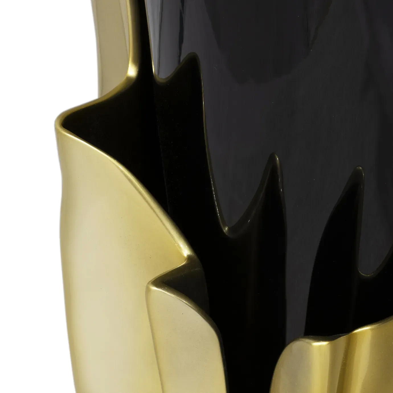 Detailed view of the bottom of the Yasmine Bar Table, showcasing its solid wooden golden base. The golden structure attached to the table is partially seen, arching back and forth.
