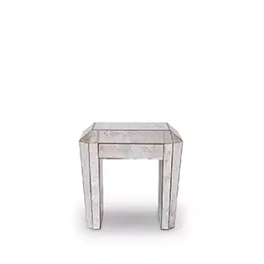 Elegant mirrored Tamara Nightstand with modern geometric design.