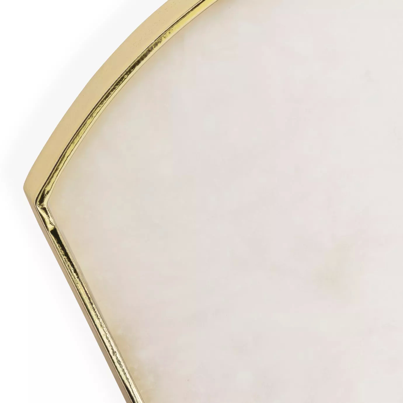 Close-up of the Muse Alabaster Sconce, showcasing its smooth alabaster shade and polished gold frame.