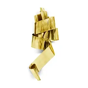 Neurotica Sculpture: An abstract detail of the polished gold, showing its flowing curves and the luminous reflections within its form.