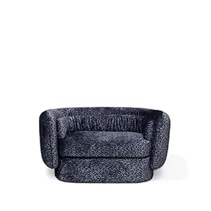 Front view of the Deb Loveseat featuring its unique textured upholstery and softly draped detailing along the top.