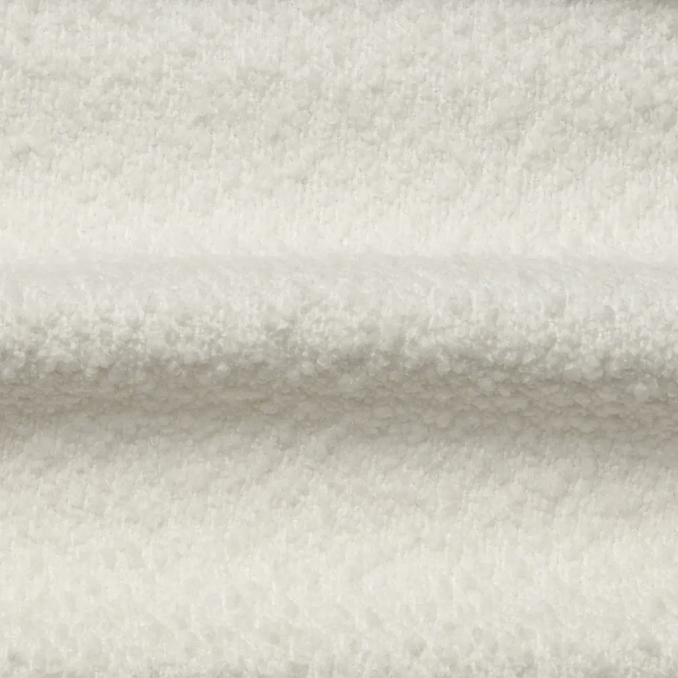 Soft, textured Iconic Boucle fabric with a looped yarn surface in a creamy white hue.