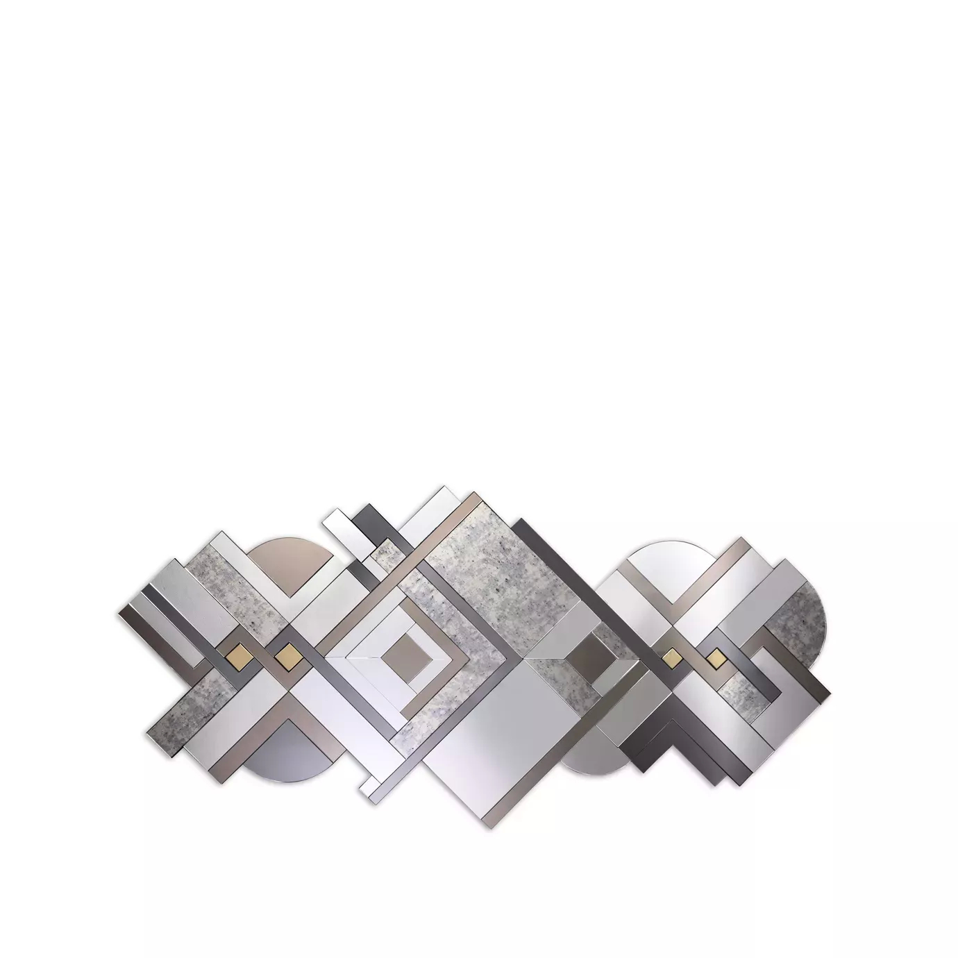 Elegant Lemprica Mirror with geometric Art Deco design and mirrored details in different tones.
