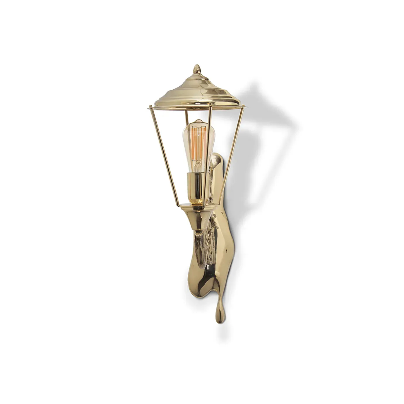 Modern wall lamp with sleek metal frame and opal glass shade, offering soft ambient lighting and minimalist design for contemporary interiors