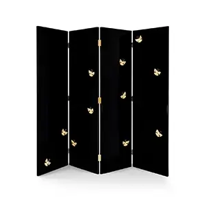 Euphoria black lacquer screen with delicate butterfly accents, adding sophistication and charm.