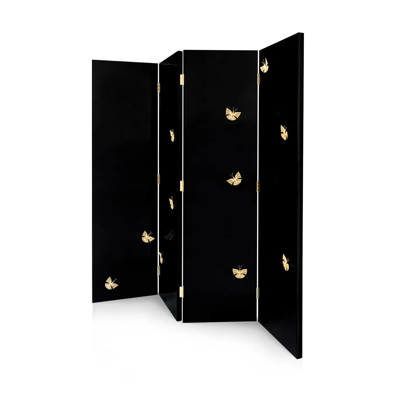 Euphoria black lacquer screen, featuring elegant butterfly motifs for a refined and artistic touch.
