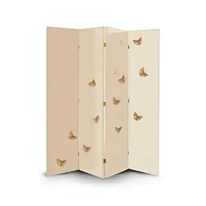You're right! Here's an updated description:  Euphoria cream lacquer screen with intricate butterfly detailing for a touch of elegance.