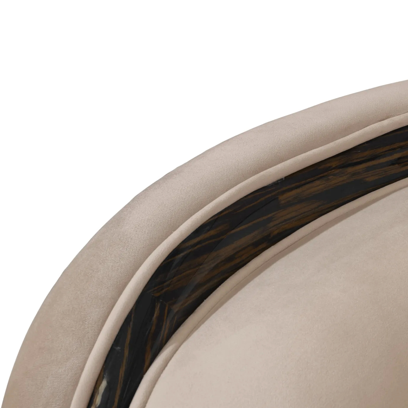 Apologies for the mistake! Here's the revised description:  Close-up of the intricate brown detailing on the Sultana sofa, showcasing its luxurious fabric and sophisticated design.