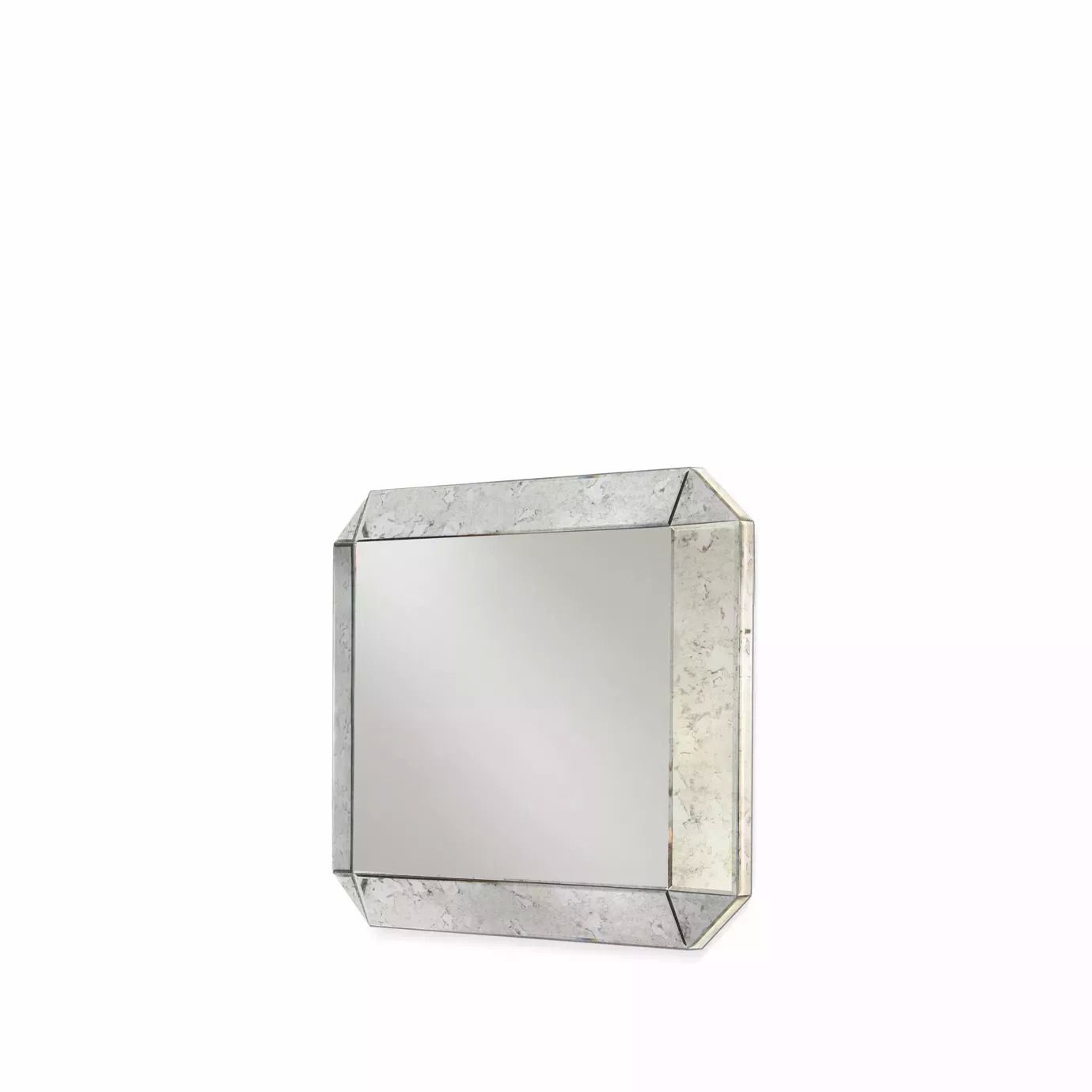 Elegant Tamara Square Mirror with Aged Mirror frame.