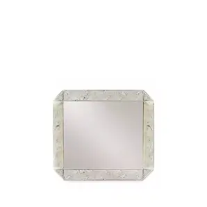Elegant Tamara Square Mirror with Aged Mirror frame.