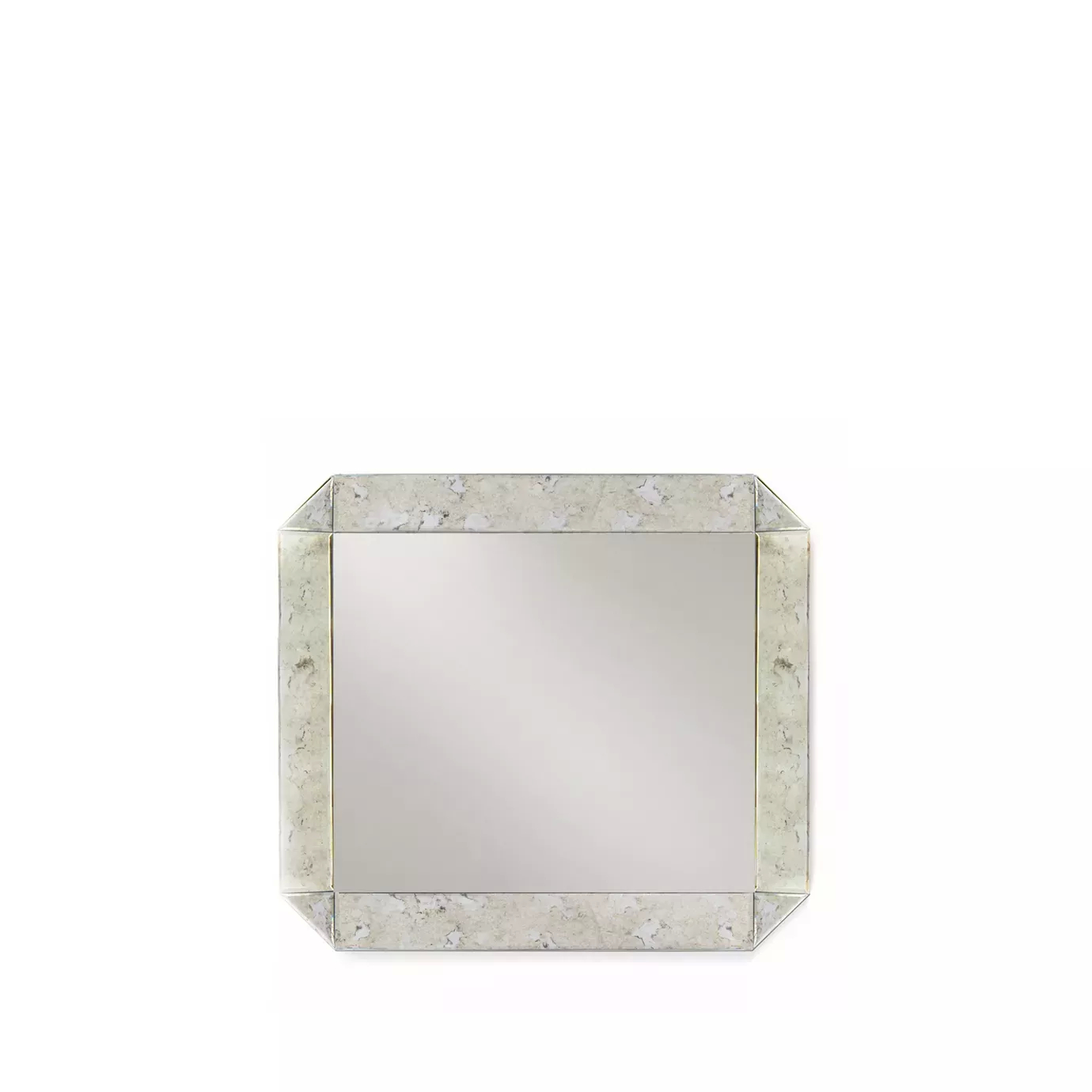 Elegant Tamara Square Mirror with Aged Mirror frame.