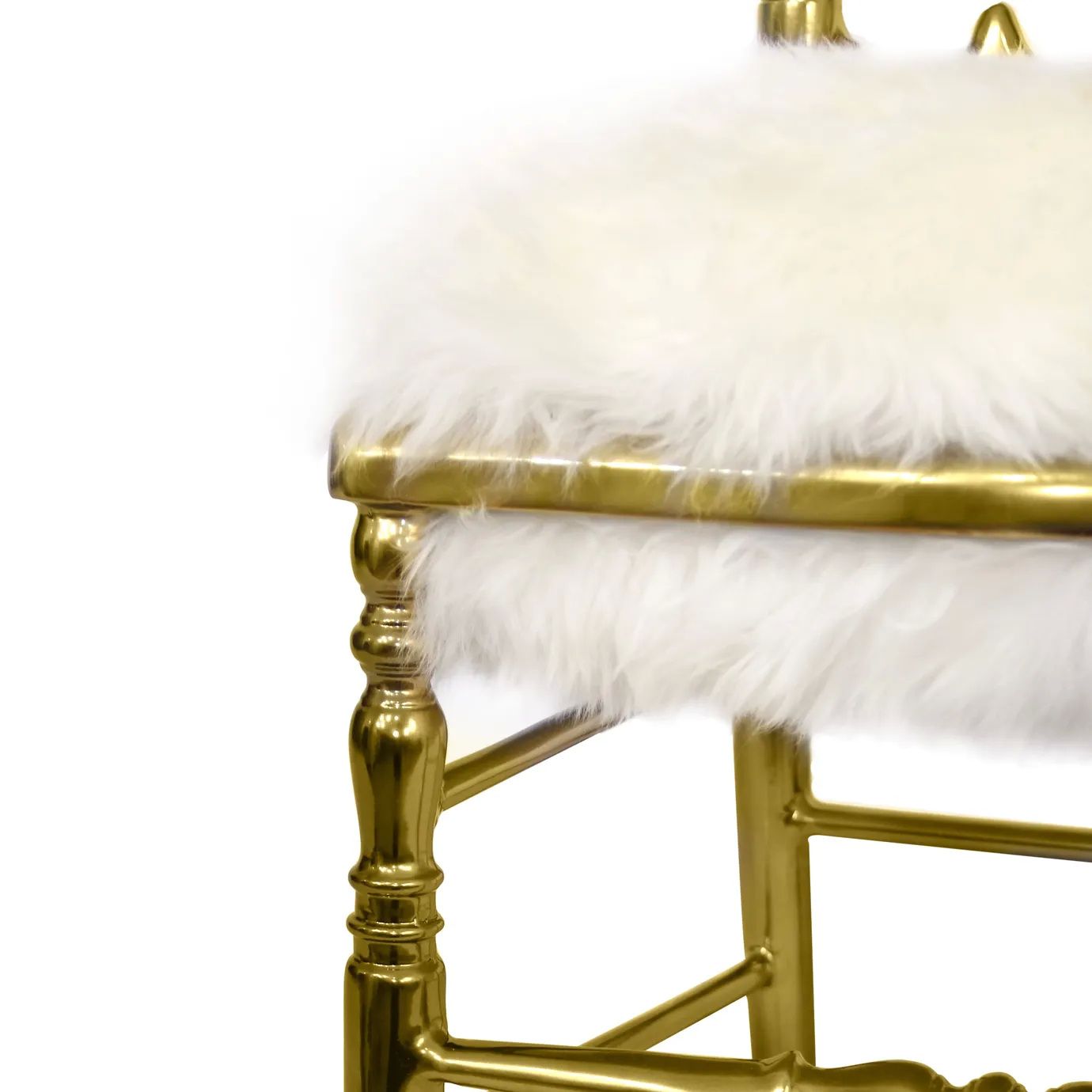 Elegant fur chair with a plush seat, modern design, and sophisticated, sleek frame.