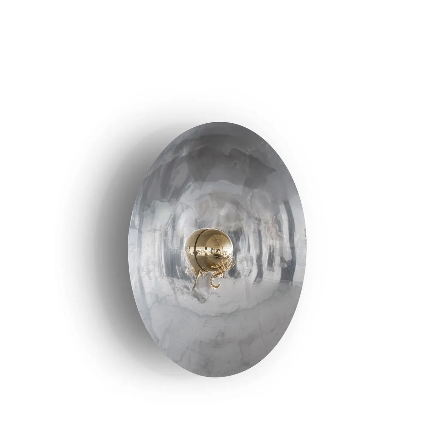 Metamorphosis mirror featuring an elegant gold frame and artistic, fluid design.