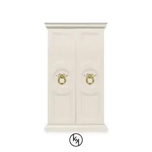 Luxury Parisian armoire in gold with cream doors and sophisticated design
