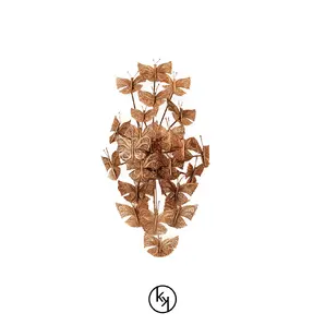 Nymph Sconce: Copper filigree sconce portraying multiple butterflies.