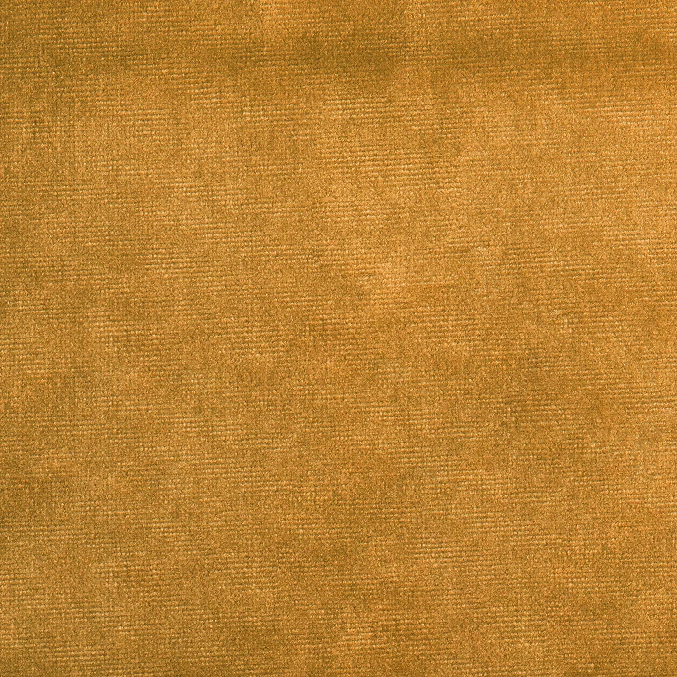 Elegant close-up of a Paris Velvet Mostaza fabric swatch in a soft and warm mustard tone, showcasing its velvety texture and a subtle sheen that gives it a feeling of comfort and natural, welcoming elegance.