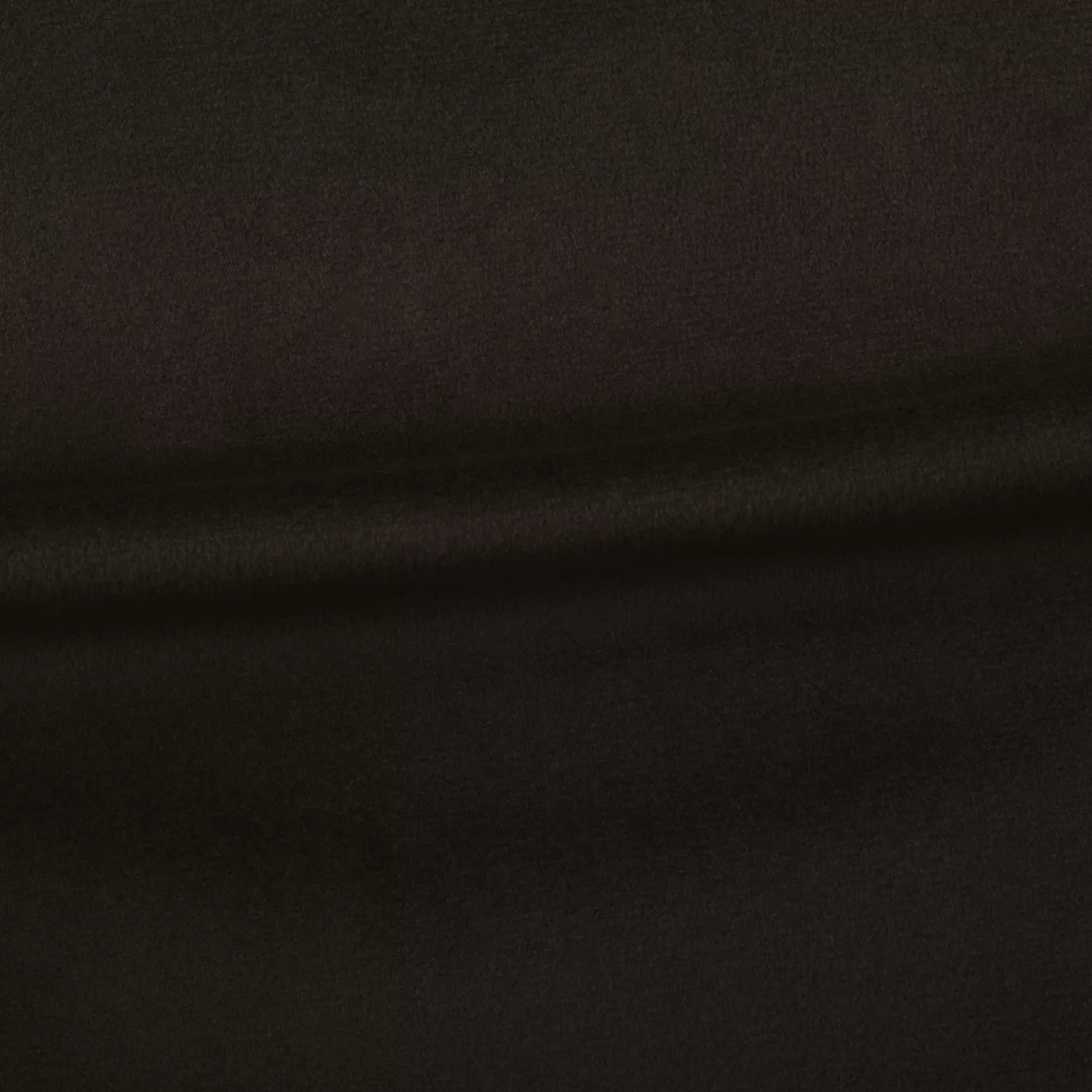 Soft and elegant close-up of a Venice Velvet 10 fabric swatch in a dark and sophisticated brown tone, showcasing its velvety texture and a delicate sheen that gives it a feeling of comfort and timeless elegance.
