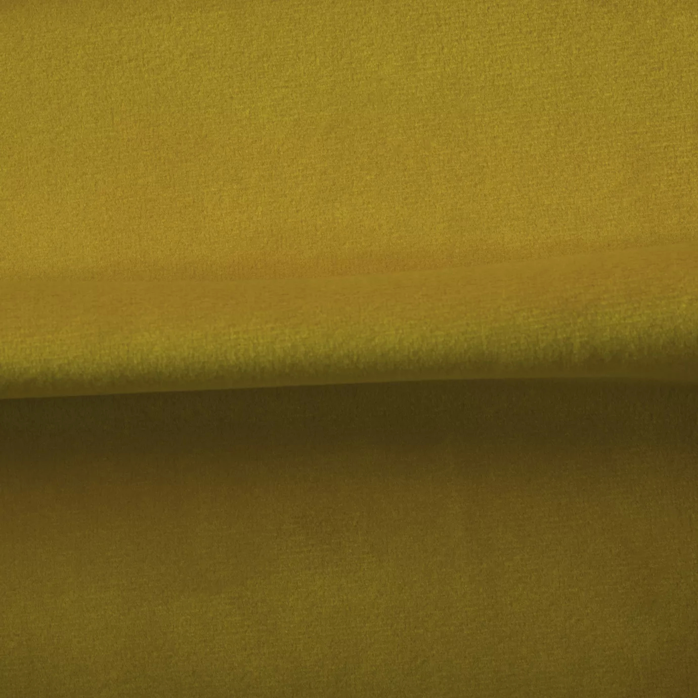 Soft and elegant close-up of a Venice Velvet 14 fabric swatch in a sophisticated and warm mustard yellow tone, showcasing its velvety texture and a delicate sheen that gives it a feeling of comfort and natural elegance.