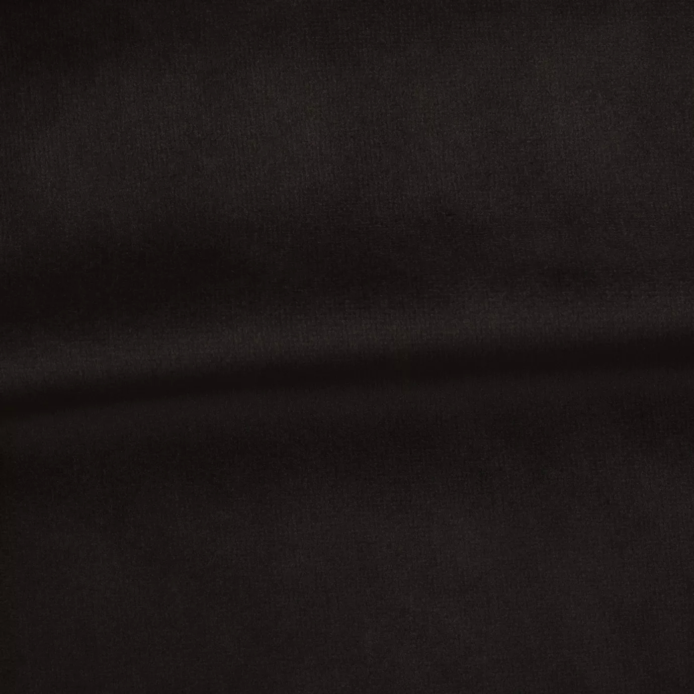 Soft and elegant close-up of a Venice Velvet 36 fabric swatch in a very dark and sophisticated brown tone, showcasing its velvety texture and a delicate sheen that gives it a feeling of comfort and timeless elegance.