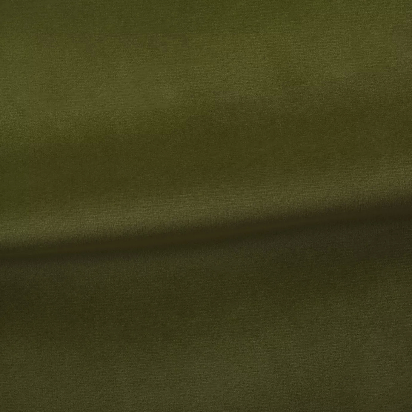 Soft and elegant close-up of a Venice Velvet 38 fabric swatch in a sophisticated and natural moss green tone, showcasing its velvety texture and a delicate sheen that gives it a feeling of comfort and earthy elegance.