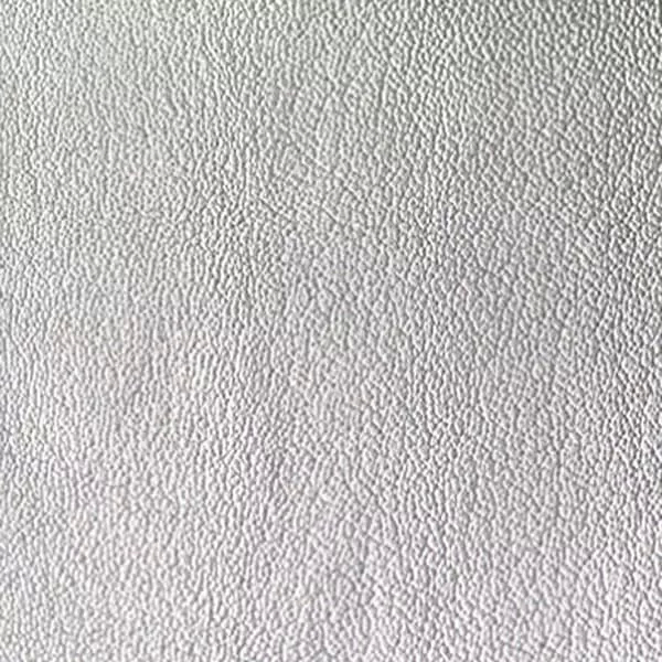 A close-up of Lux 7050 Synthetic Leather shows a subtly pebbled texture with a fine, irregular grain in a soft, light gray.